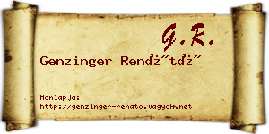 Genzinger Renátó névjegykártya